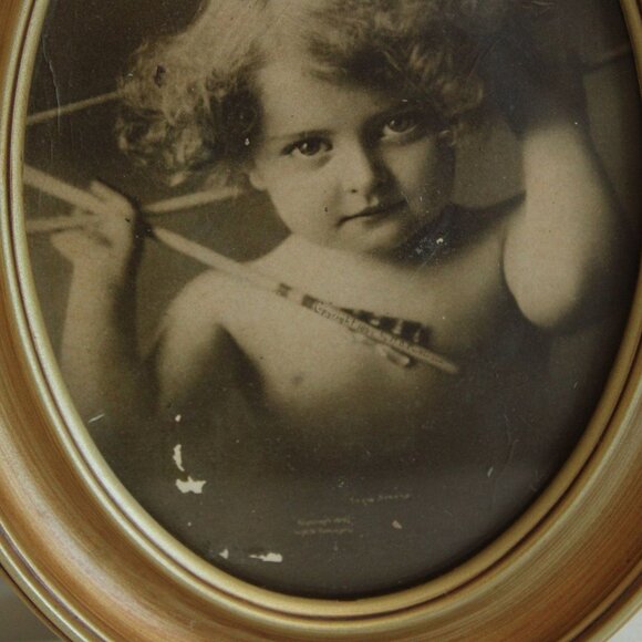 Vintage 1900s Framed Print, Cupid Awake, MB Parkinson, Pictorialism Photograph - Picture 10 of 10